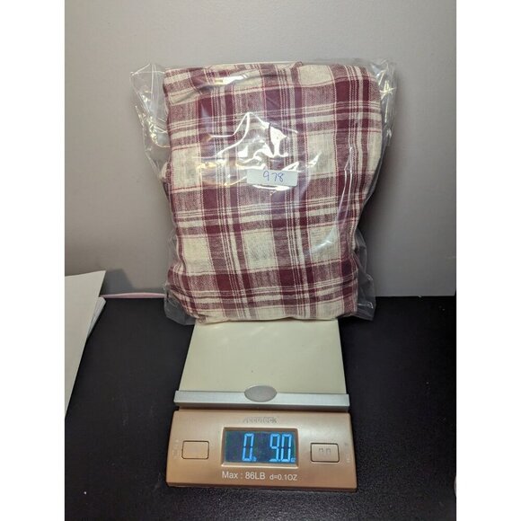 Lori + Mari Women's Size Small Petite Red/cream Checkered Long Sleeve Open Front - Picture 14 of 14